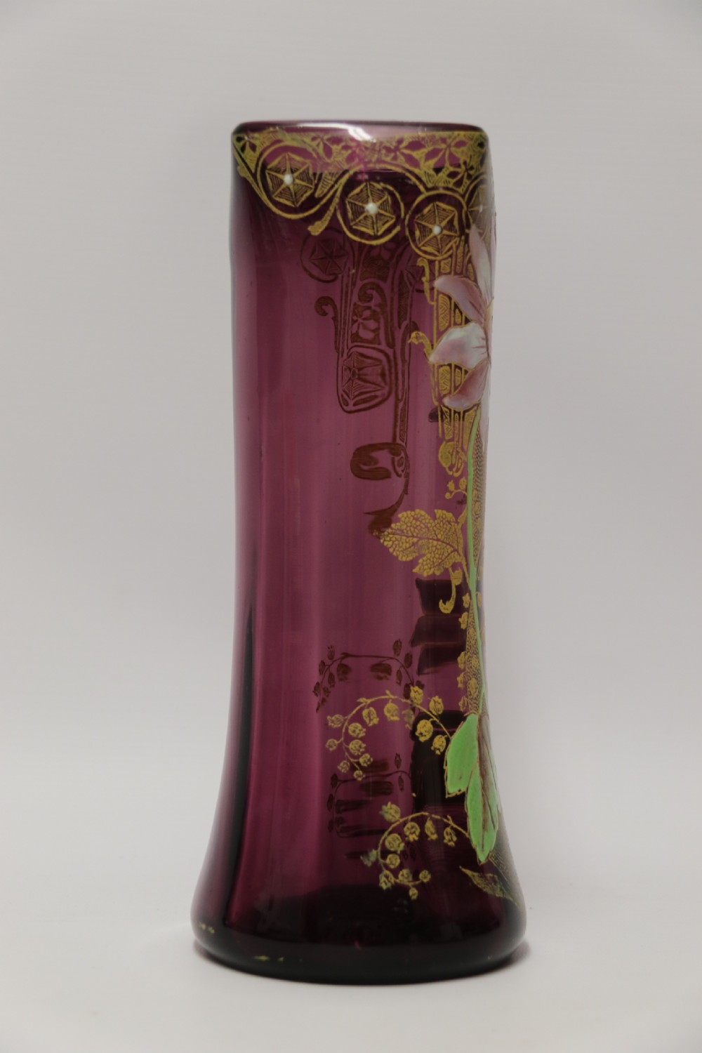 A late 19th C French Enameled  Glass vase attributed to Legras View VIII
