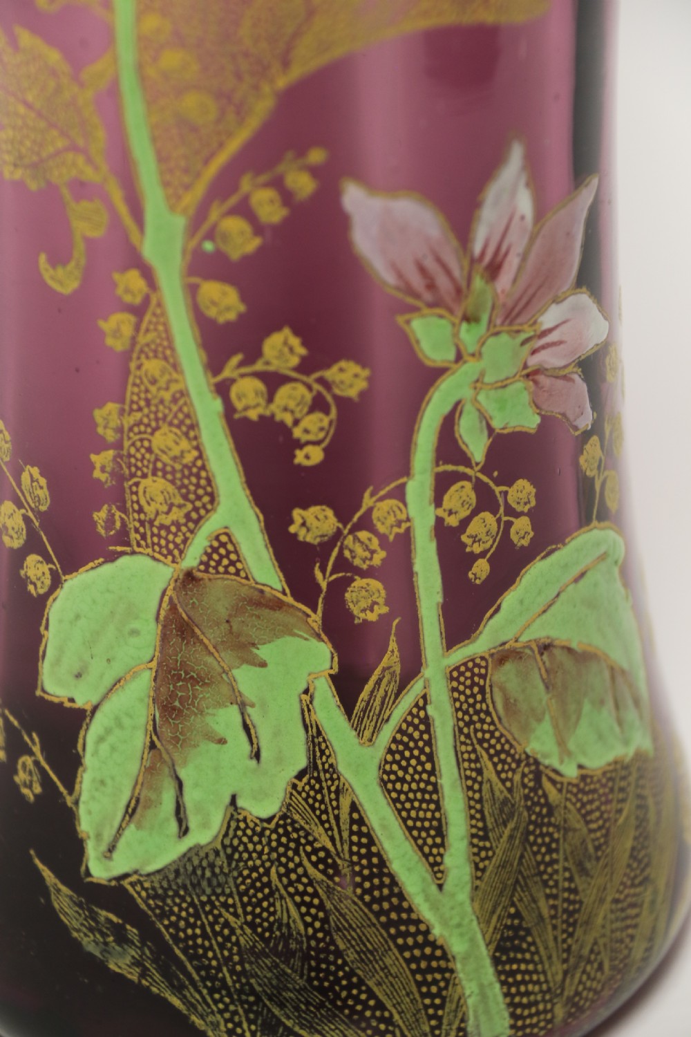 A late 19th C French Enameled  Glass vase attributed to Legras View X