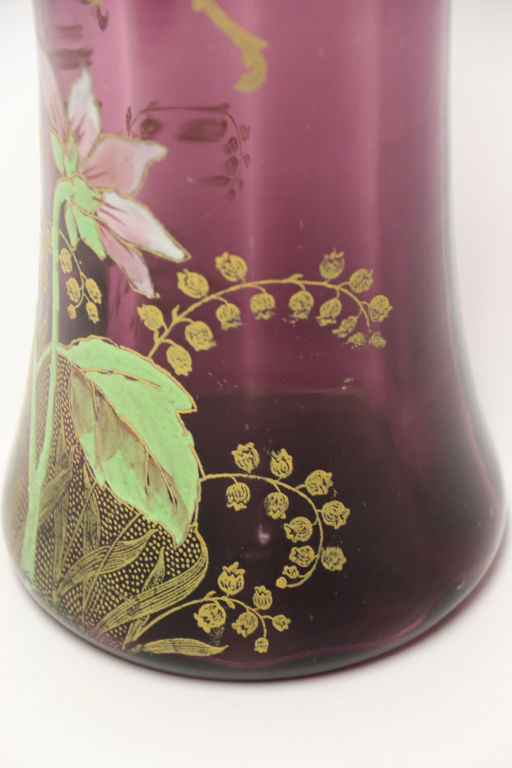 A late 19th C French Enameled  Glass vase attributed to Legras View XIII
