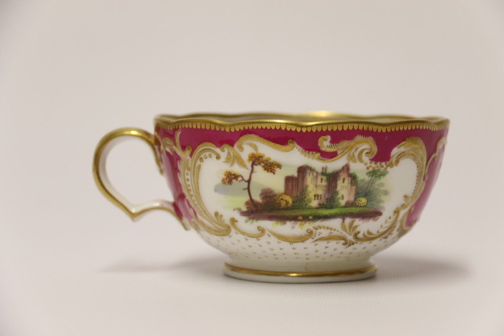A rare English over sized early 19th century Minton Breakfast cup and saucer. View XI