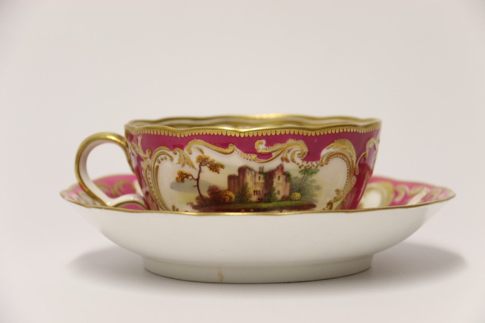 A rare English over sized early 19th century Minton Breakfast cup and saucer. View XIV