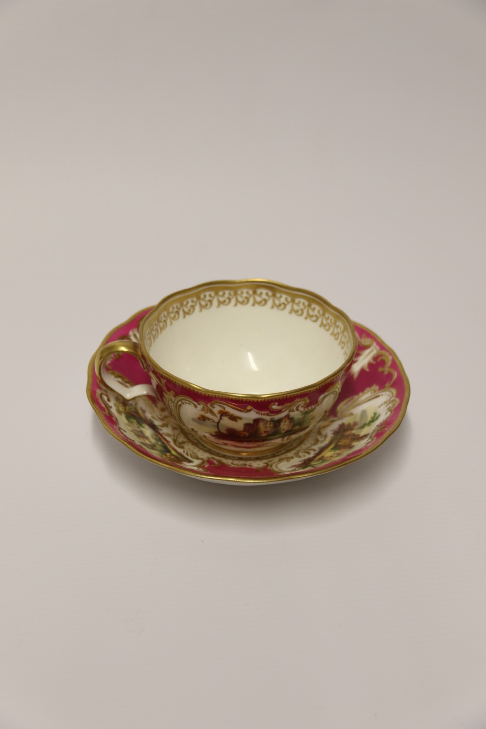 A rare English over sized early 19th century Minton Breakfast cup and saucer. View XV
