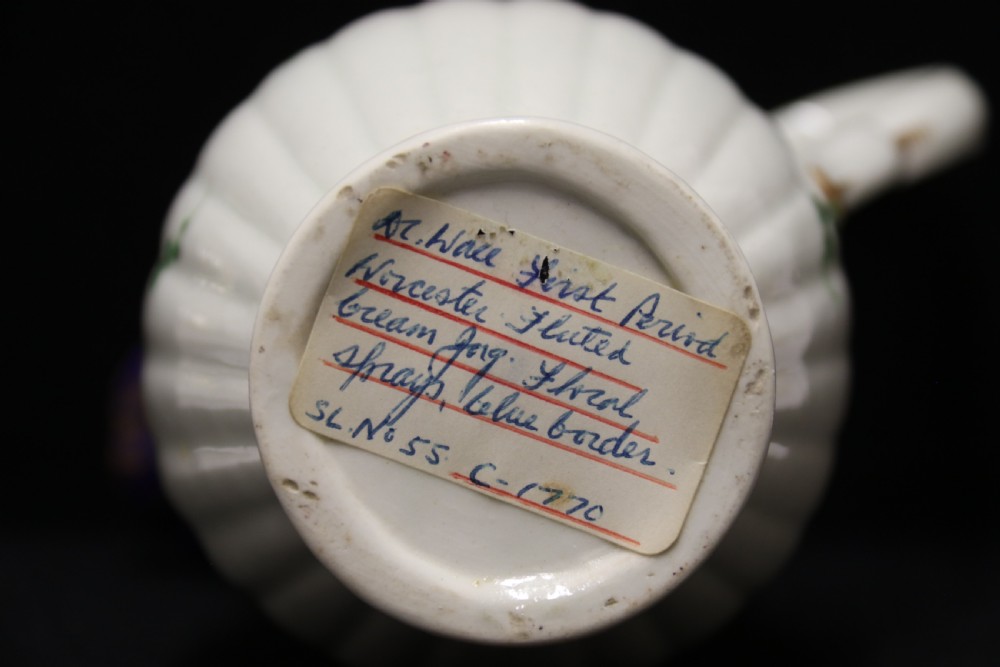A Dr. Wall first period Worcester Cream Jug, C 1770 View VI