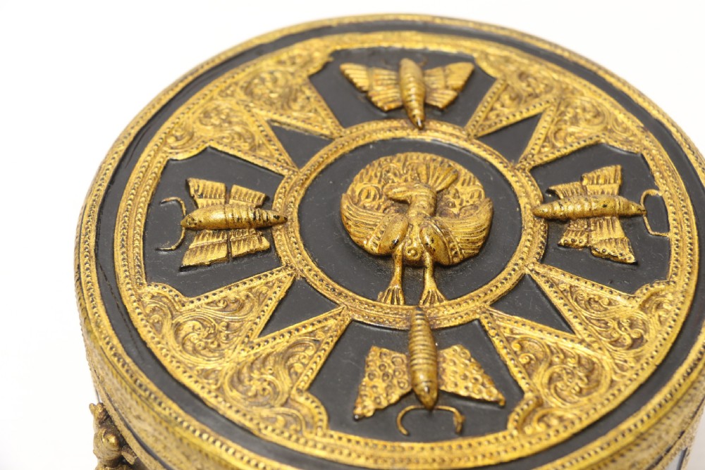 A fine Indian Raj period gilt Papier Mache Box. View VIII