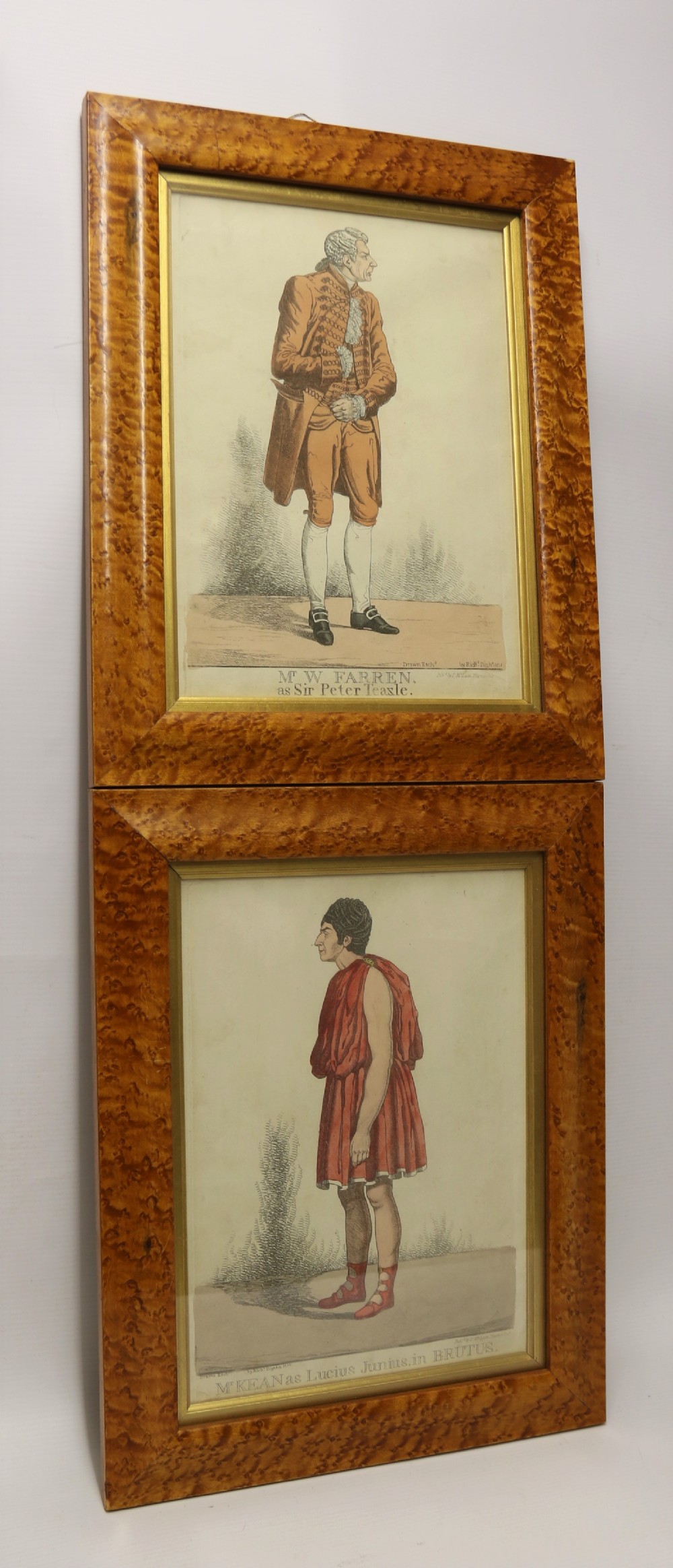 An interesting Pair of English Hand Coloured Regency Theatrical Prints