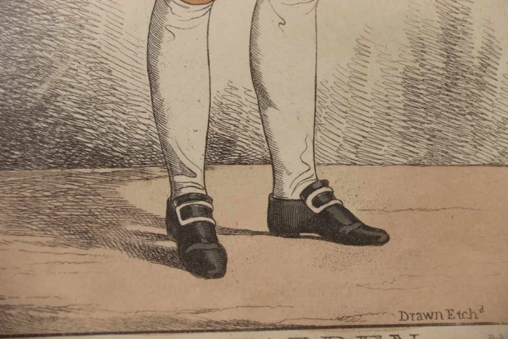 An interesting Pair of English Hand Coloured Regency Theatrical Prints View X