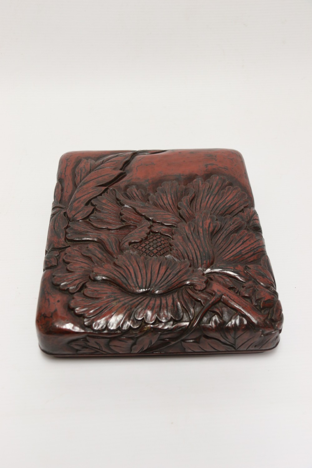 A fine Japanese Early 20th C Carved and Lacquered Stationary Box View II
