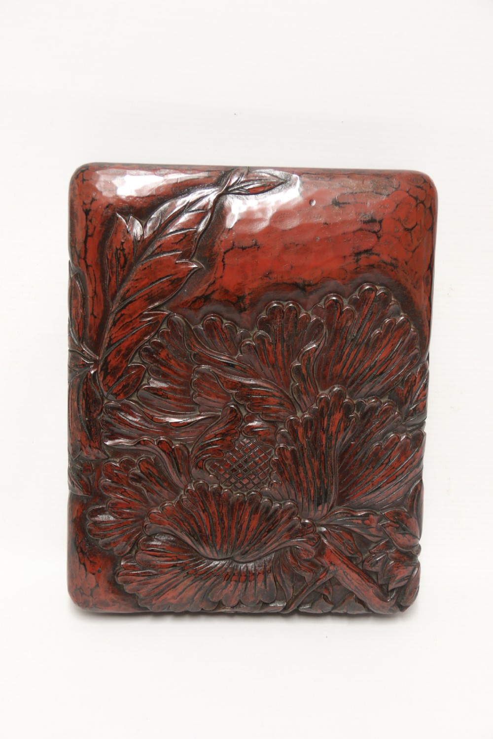 A fine Japanese Early 20th C Carved and Lacquered Stationary Box View III