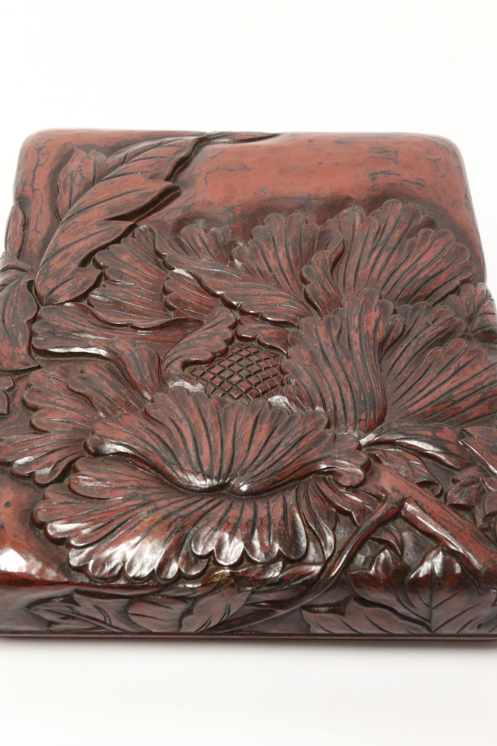 A fine Japanese Early 20th C Carved and Lacquered Stationary Box View VIII