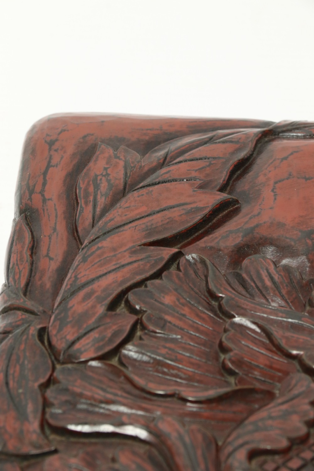A fine Japanese Early 20th C Carved and Lacquered Stationary Box View IX