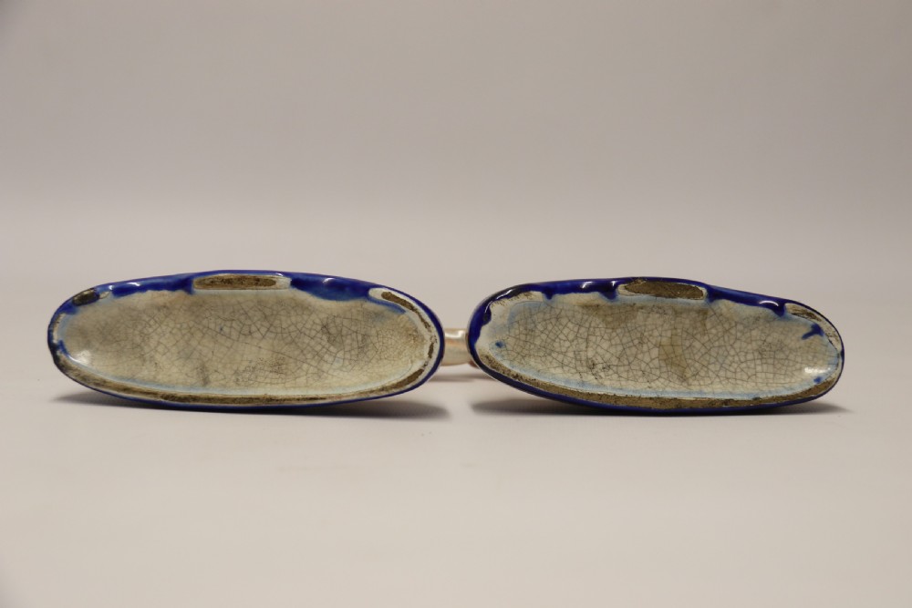 A pair of English Staffordshire Pottery Grey Hound Dogs. Mid 19th C View V