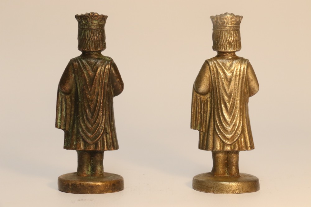 An Unusual Bronze and Nickel Chess Set View X