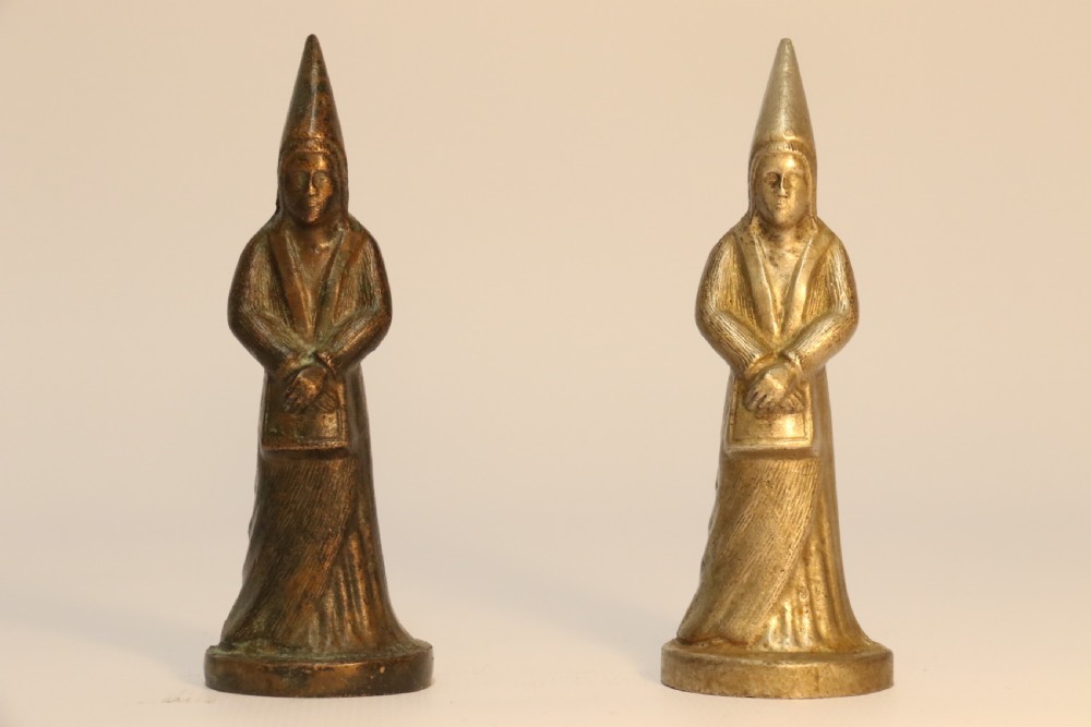 An Unusual Bronze and Nickel Chess Set View XVIII