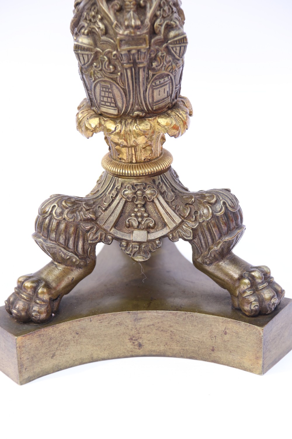 A pair of 19th C Bronze and Gilt Candlesticks, Circa 1845 View IV