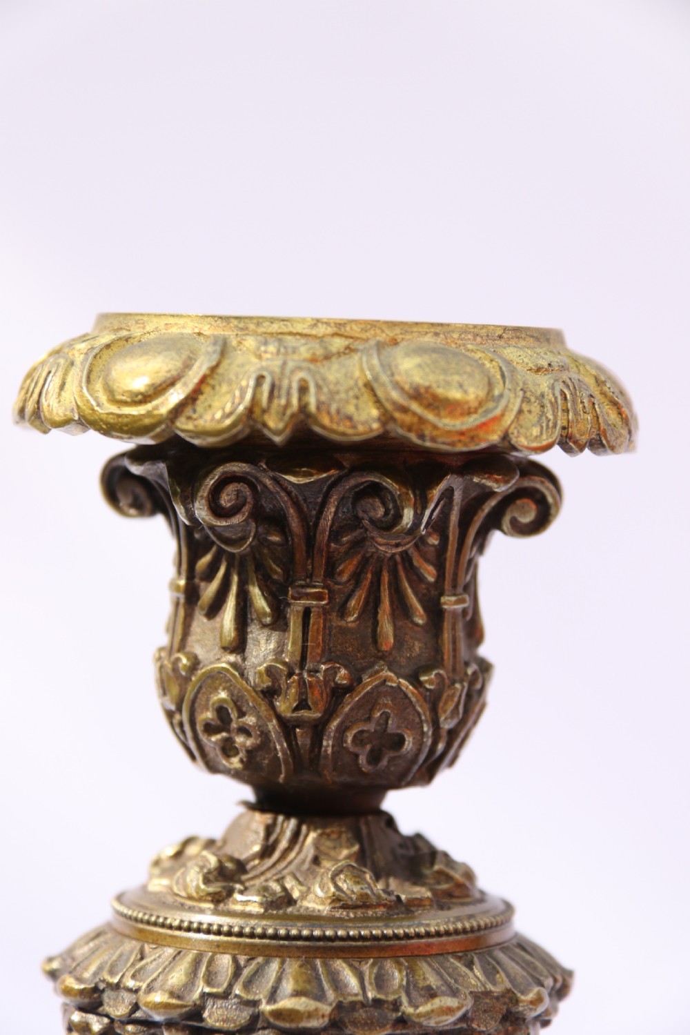 A pair of 19th C Bronze and Gilt Candlesticks, Circa 1845 View X