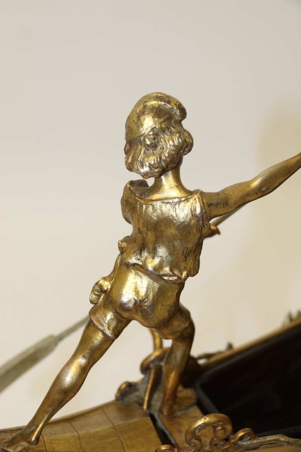 A fine silver and gilt bronze table centre piece in the form of a gondola  View XXV