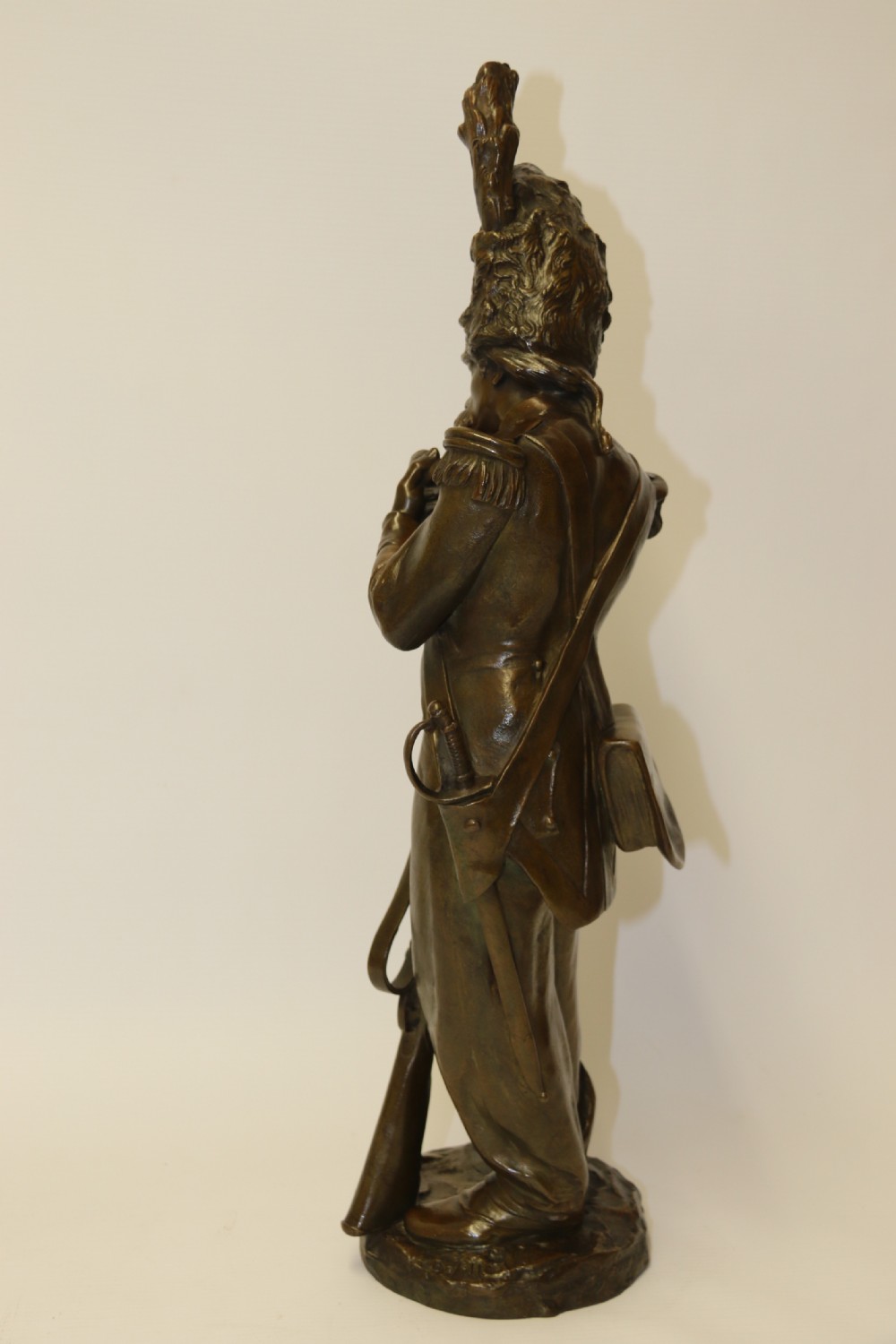 A fine French Bronze Study of a Napoleonic Soldier by Antoine Bofill. View IV