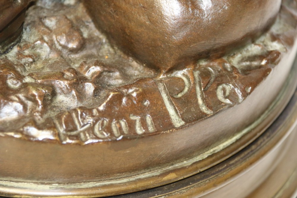 A large 19th c bronze sculpture by Henri Ple  View XIX