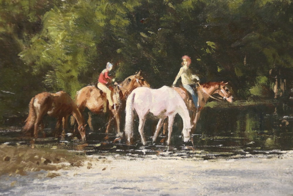 Oil on Canvas Lake District View of the River Derwent by W R Jennings, 1969 View II