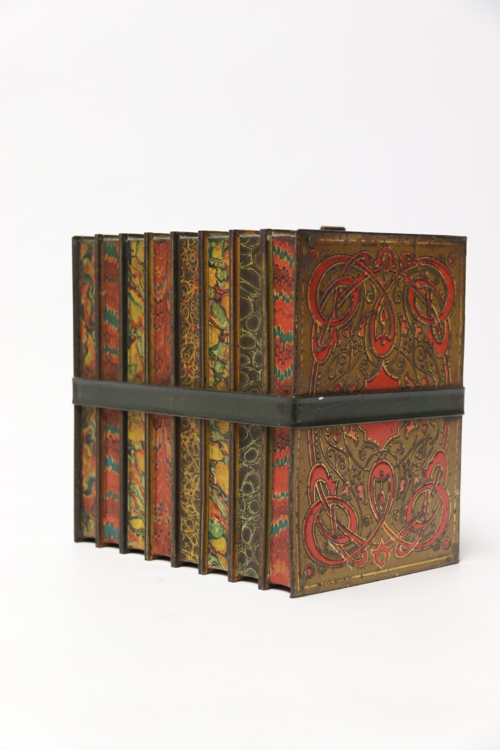 A Victorian Huntley and Palmer Biscuit Tin in the form of a Group of Books View IV