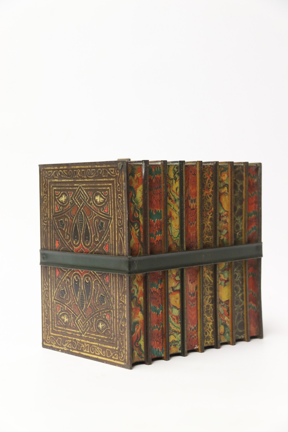 A Victorian Huntley and Palmer Biscuit Tin in the form of a Group of Books View VI