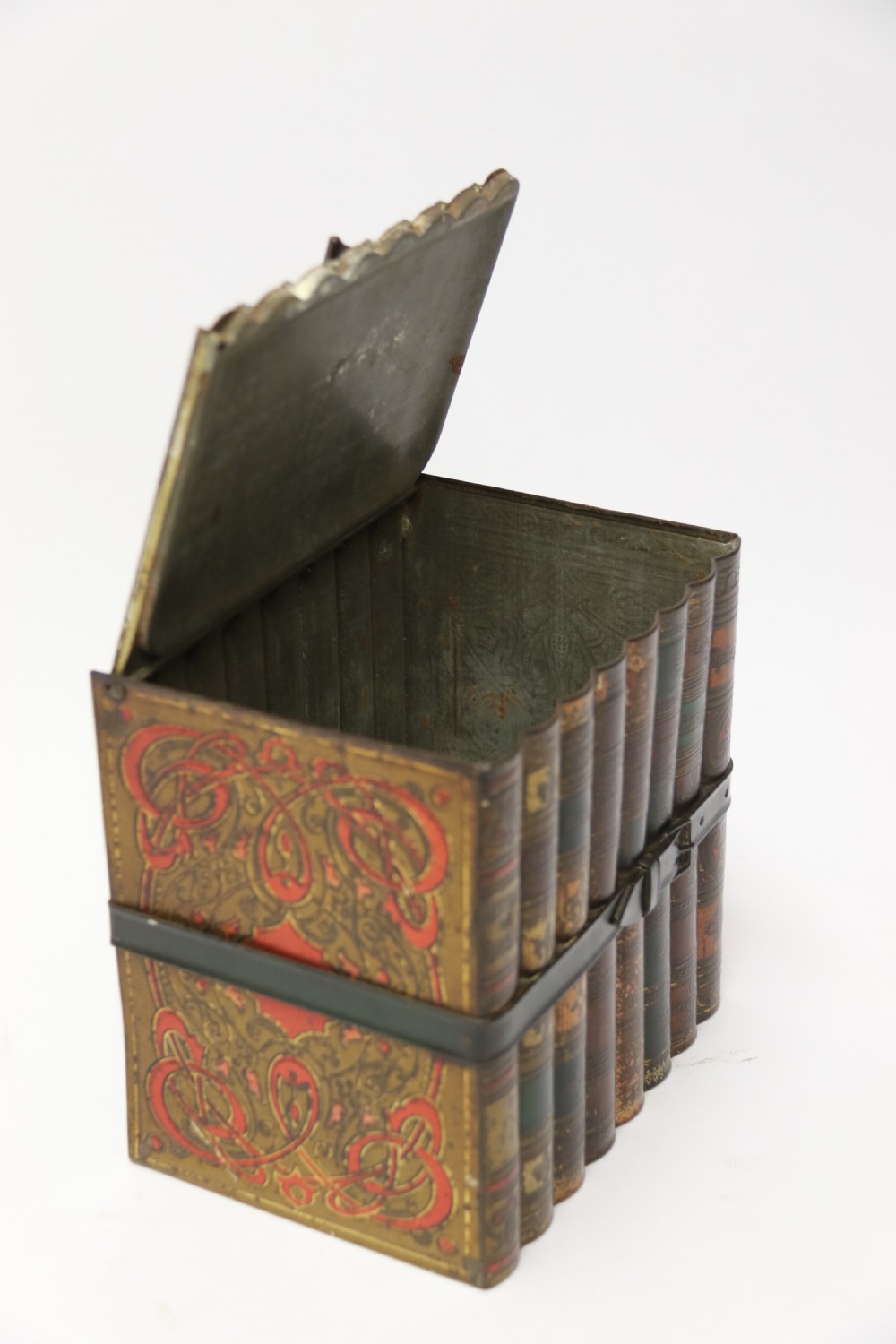 A Victorian Huntley and Palmer Biscuit Tin in the form of a Group of Books View IX