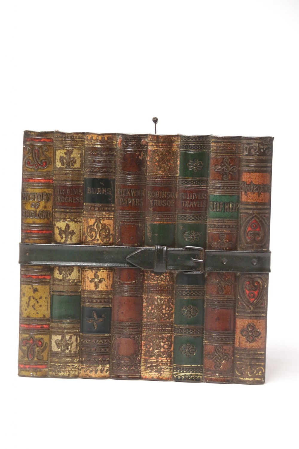 A Victorian Huntley and Palmer Biscuit Tin in the form of a Group of Books View XIII