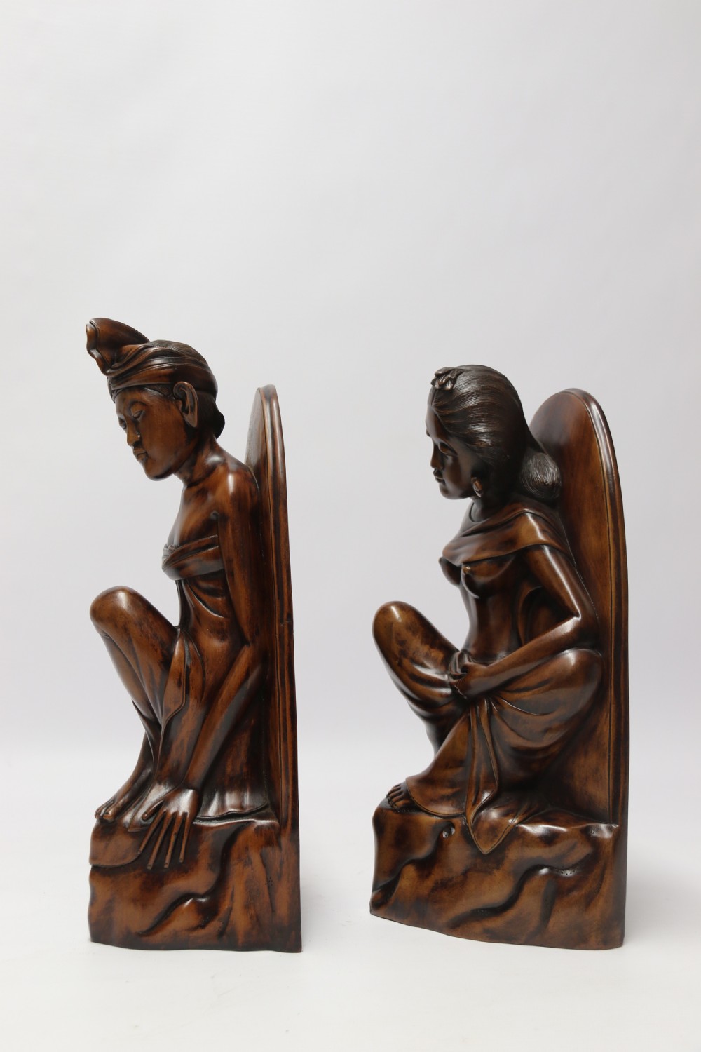 A Fine Pair of Bookends Carved in Hardwood from the Mas Village on the  Island of Bali View V