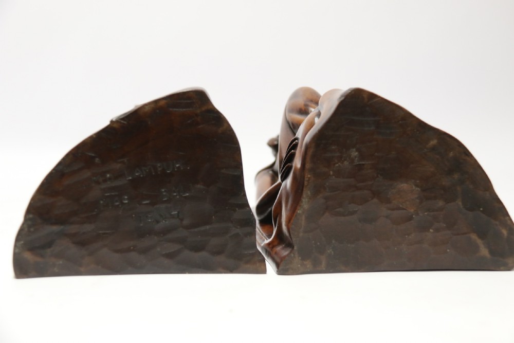 A Fine Pair of Bookends Carved in Hardwood from the Mas Village on the  Island of Bali View XXI