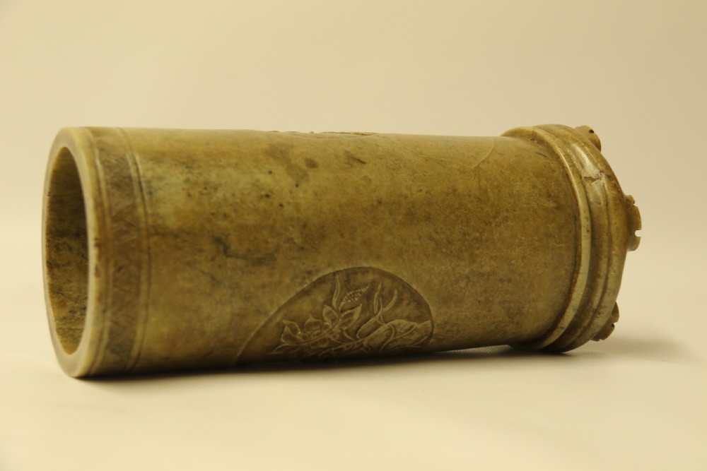 A Rare Chinese Carved Soap Stone Brush Pot   View XIV