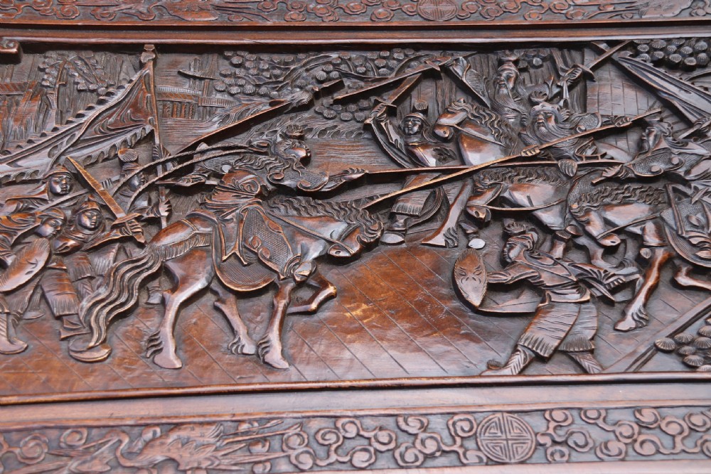A Superb Chinese Carved Hardwood Chest/Blanket Box View II