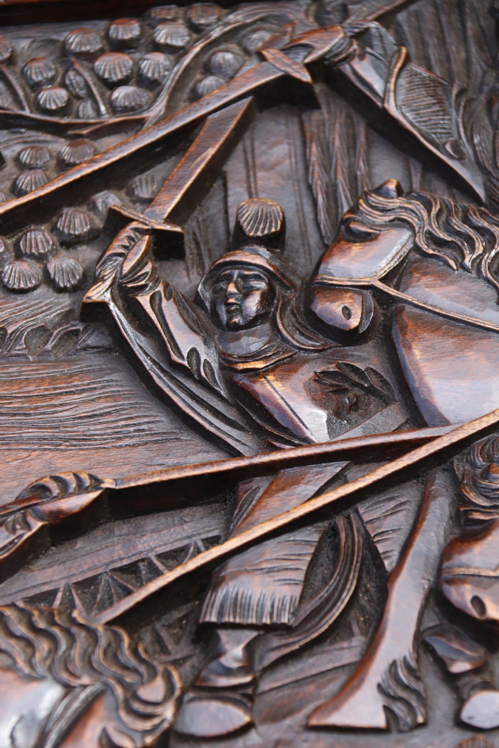 A Superb Chinese Carved Hardwood Chest/Blanket Box View V