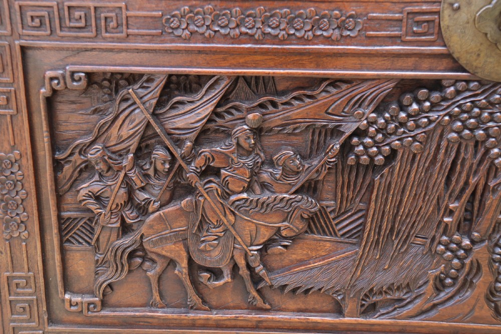 A Superb Chinese Carved Hardwood Chest/Blanket Box View XI