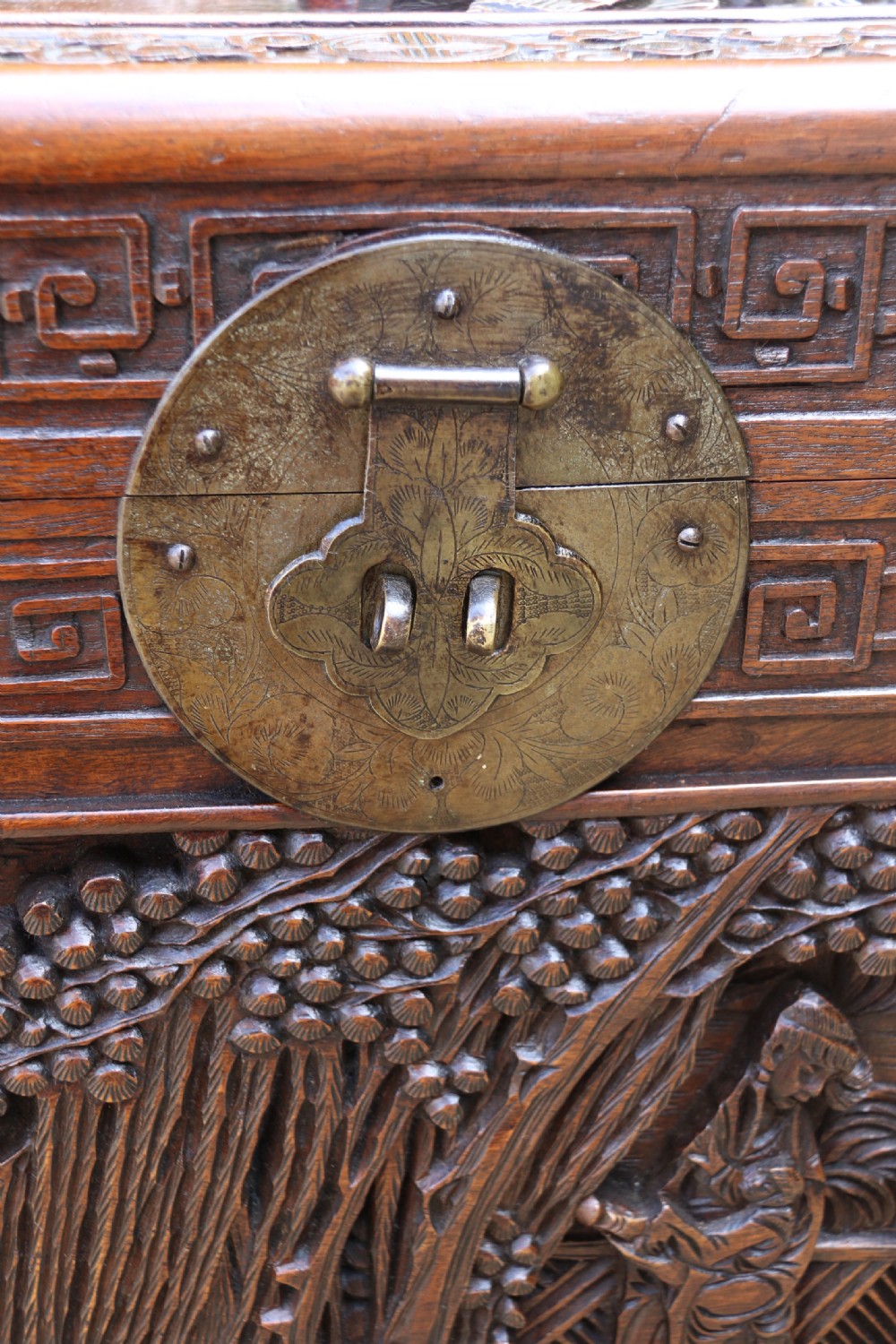 A Superb Chinese Carved Hardwood Chest/Blanket Box View XIV
