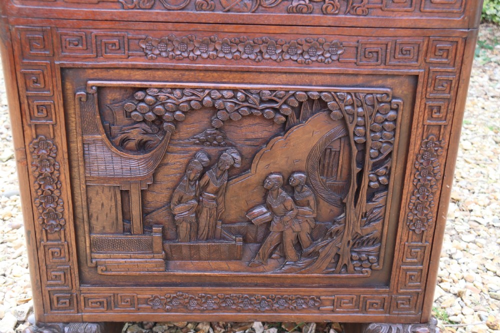 A Superb Chinese Carved Hardwood Chest/Blanket Box View XV