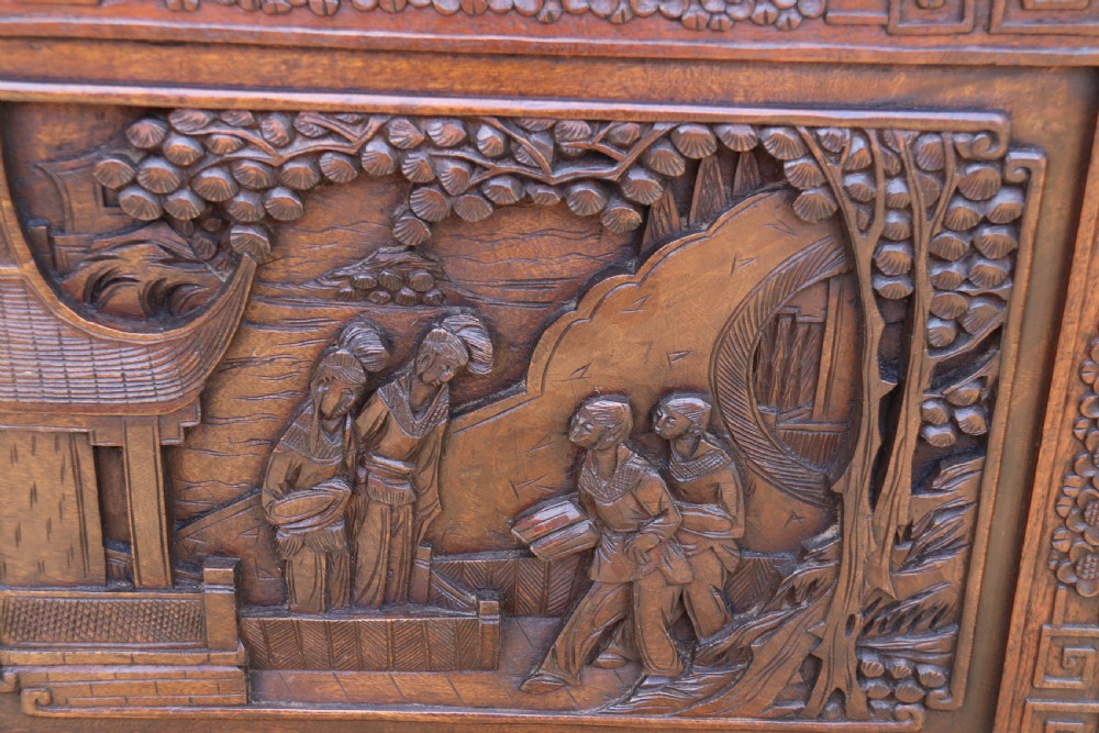 A Superb Chinese Carved Hardwood Chest/Blanket Box View XVII