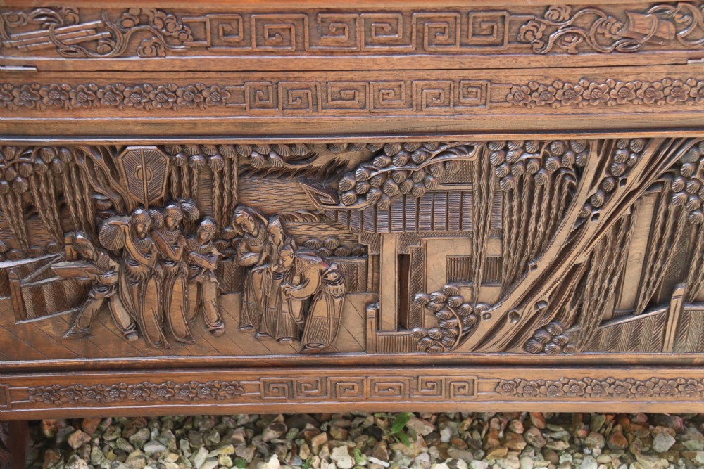 A Superb Chinese Carved Hardwood Chest/Blanket Box View XVIII