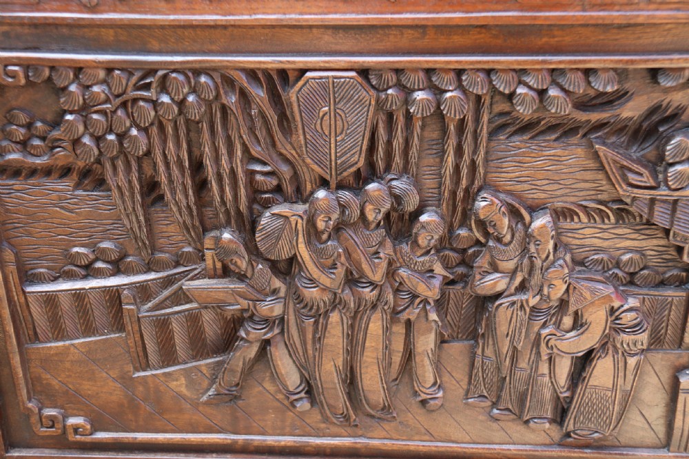 A Superb Chinese Carved Hardwood Chest/Blanket Box View XIX