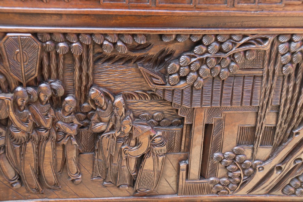A Superb Chinese Carved Hardwood Chest/Blanket Box View XX