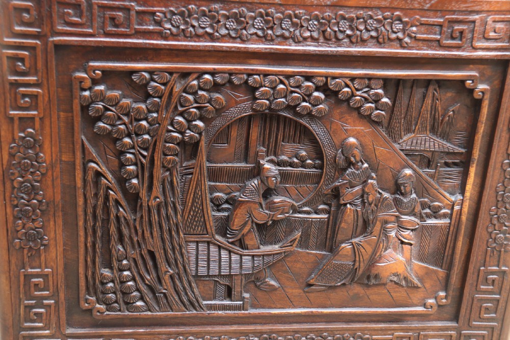 A Superb Chinese Carved Hardwood Chest/Blanket Box View XXIV