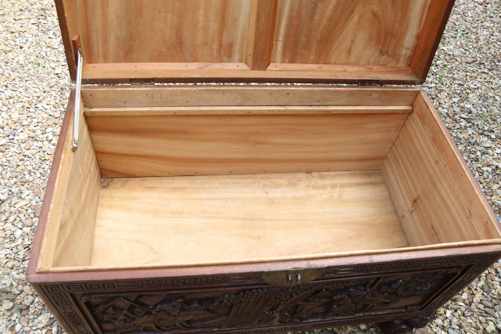 A Superb Chinese Carved Hardwood Chest/Blanket Box View XXVII