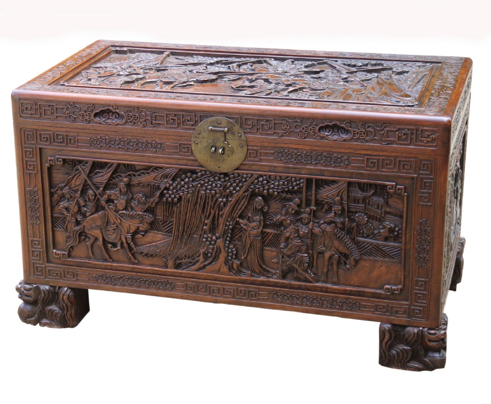 A Superb Chinese Carved Hardwood Chest/Blanket Box View XXVIII