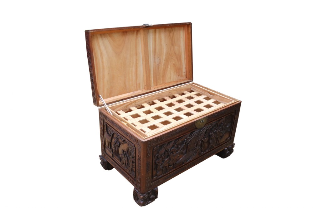A Superb Chinese Carved Hardwood Chest/Blanket Box View XXIX