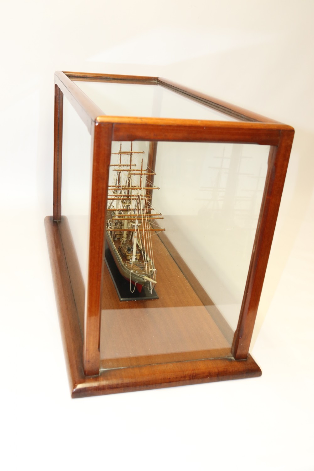 A Hand Modelled Ship in a Glass and Mahogany Case, C 1910 View XIII