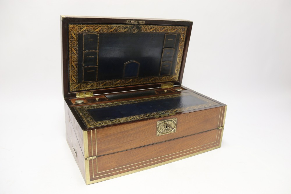 A superb early 19th C gentleman’s brass mounted Campaign Writing Box View II
