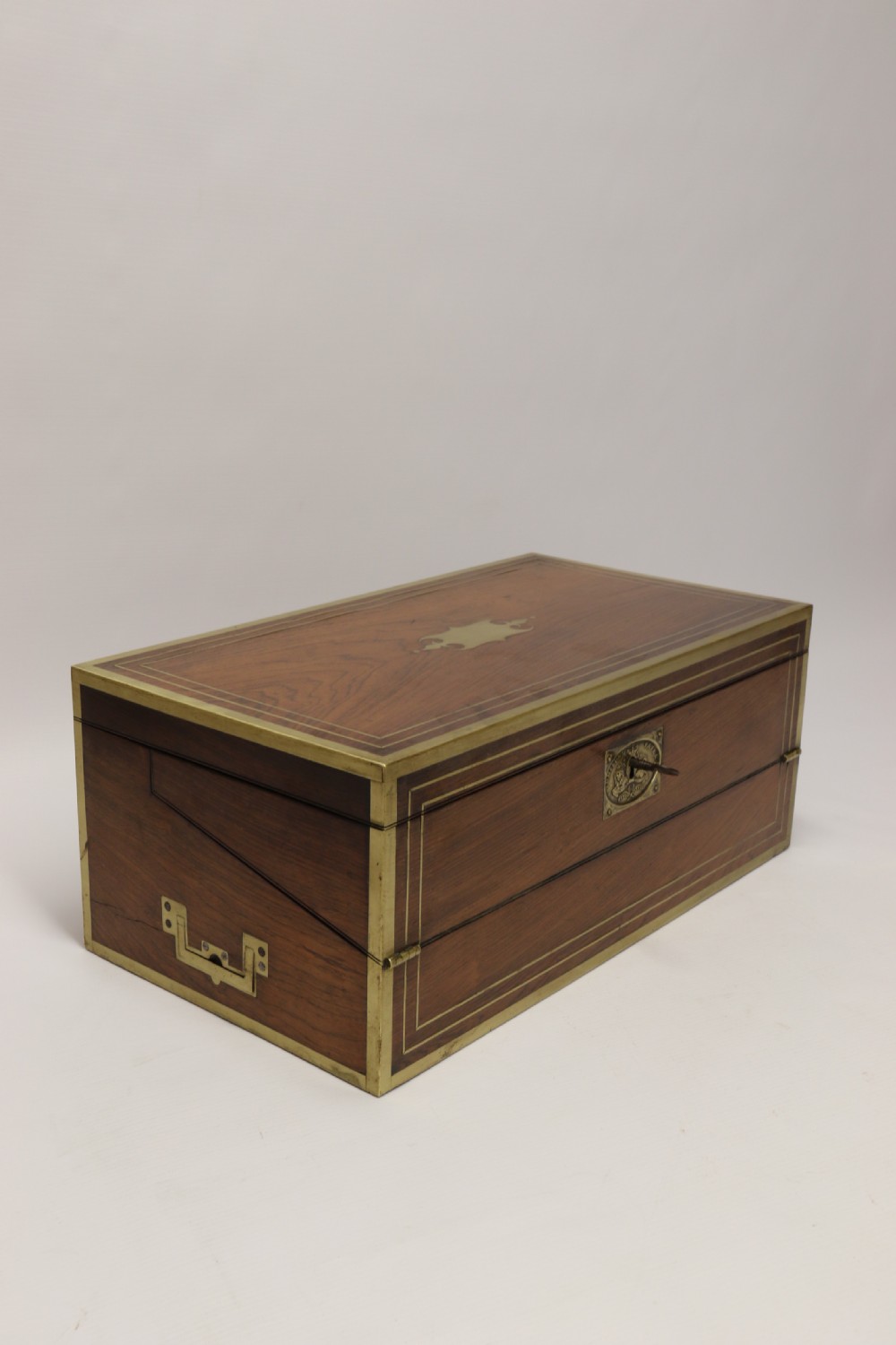A superb early 19th C gentleman’s brass mounted Campaign Writing Box View IV