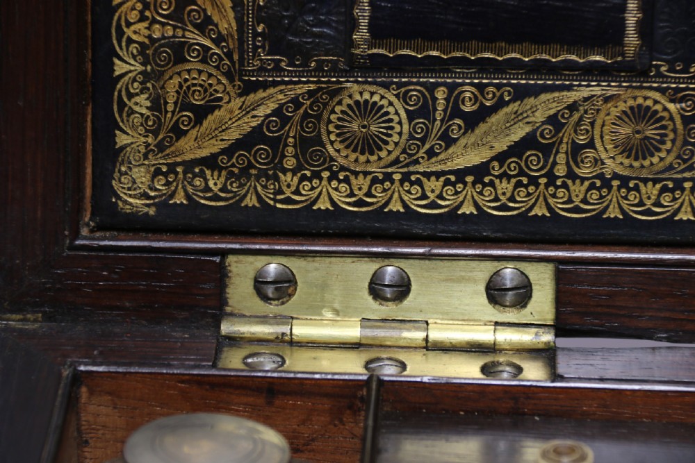 A superb early 19th C gentleman’s brass mounted Campaign Writing Box View VII