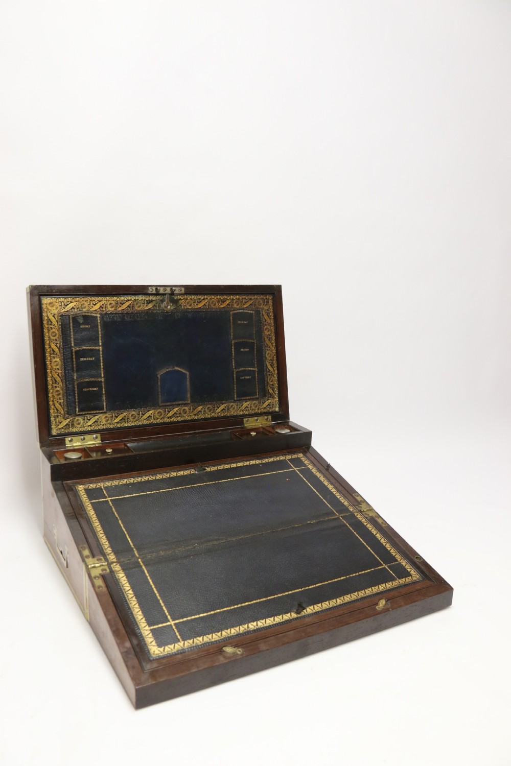 A superb early 19th C gentleman’s brass mounted Campaign Writing Box View VIII
