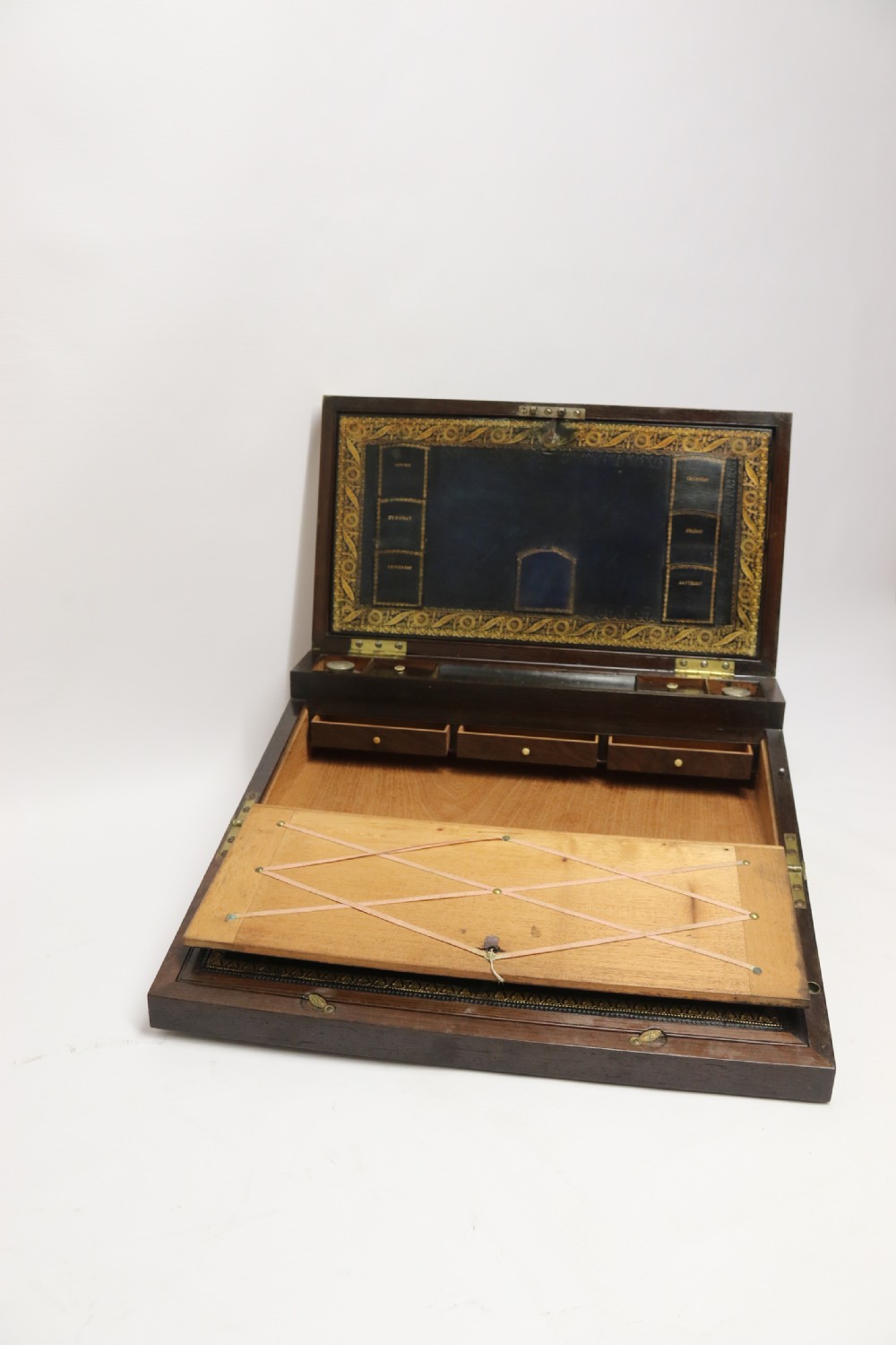 A superb early 19th C gentleman’s brass mounted Campaign Writing Box View XII