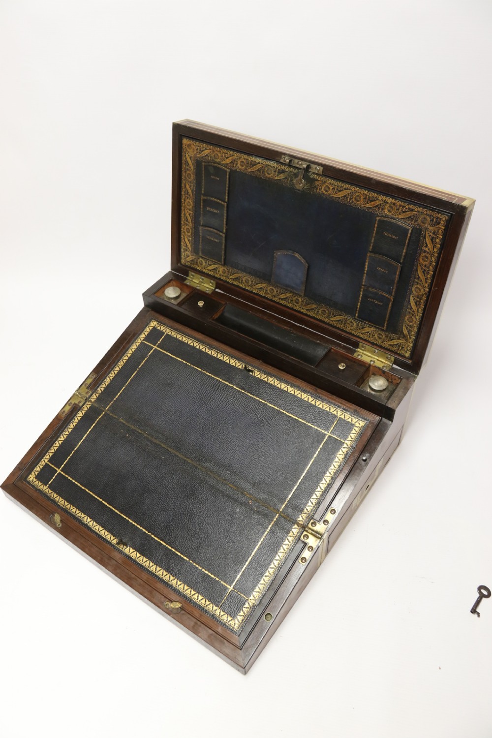 A superb early 19th C gentleman’s brass mounted Campaign Writing Box View XVI